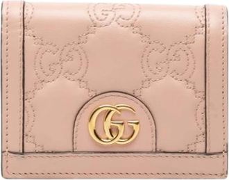 Gucci Pre-owned Wallets, female, Pink, Size: ONE SIZE Pre-owned Quilted Flap Wallet