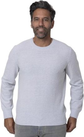 Gran Sasso Lichtgrijze Boucl&eacute; Trui met Ronde Hals - Heren - Ronde hals truien - Grijs - XL - Wol - Truien & Vesten