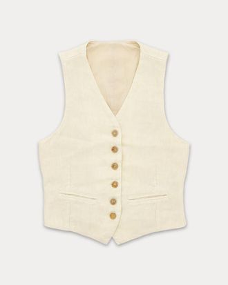 Fortela Demi-Linen Tailored Vest in White at Nordstrom, Size 44