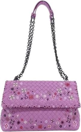 Bottega Veneta Pre-owned Leren Schoudertas - Dames - Vintage Schoudertas - Paars - ONE Size - Leer - Vintage