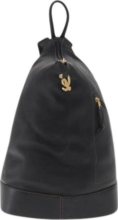 Loewe Pre-owned Backpacks, female, Black, Size: ONE SIZE Pre-owned Leather Backpack