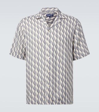 Frescobol Carioca Roberto printed linen bowling shirt