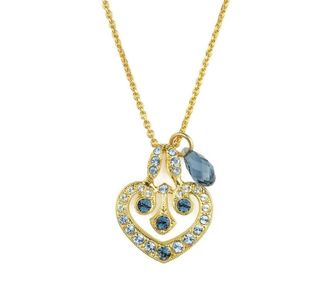 Mariana Womens Swarovski Crystal Heart Necklace In Gold