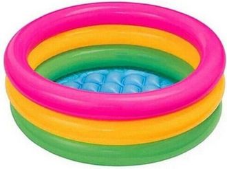 Trade Shop Trade Shop - Piscina Bagnetto Gonfiabile 3 Anelli Rotonda Bambini Spiaggia Mare 60x25cm