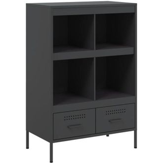 vidaXL Aparador Acero Negro 68x39x101,5 Cm Vidaxl
