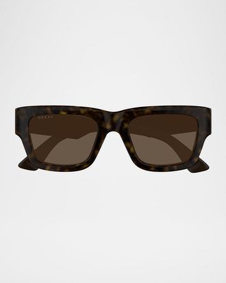 Gucci Men & apos;s Gg1668sm Acetate Rectangle Sunglasses