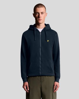 Lyle & Scott Mens Loopback Cotton Full Zip Hoodie - Navy - Size X-Large