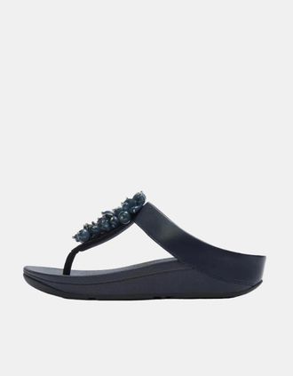 FitFlop Womens FitFlop Womens Fino Bead-Cluster Toe-Post Sandals - Midnight Navy 399 - Size: 5