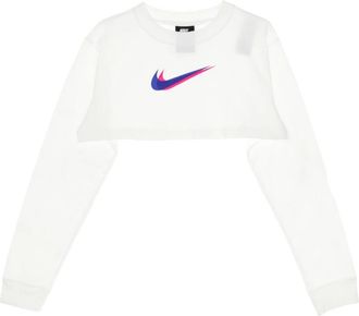 Nike T-shirt met lange mouwen en ronde hals - Dames - Sportshirts - Wit - L - Katoen - Fitness