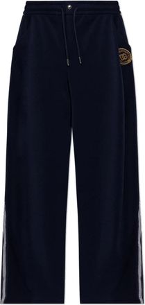 Dolce & Gabbana Broek met applicatie - Heren - Wijde Broeken - Blauw - L - Polyester - Broeken