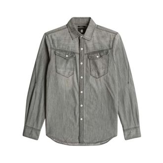 G-Star Arc 3D Slim Shirt - Heren - Spijkeroverhemden - Grijs - L - Katoen - Overhemden