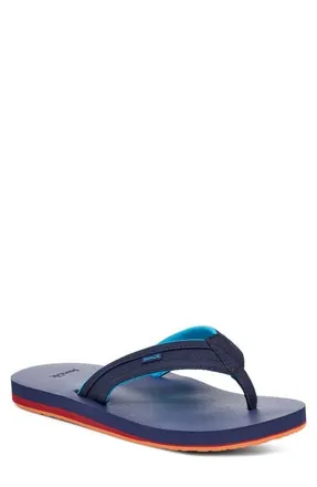 Sanuk Ziggy Water Friendly Flip Flop in Navy Blue/Red at Nordstrom, Size 7