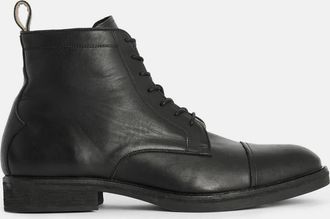 AllSaints Cow Leather Drago Leather Lace Up Boots, Size: UK 12