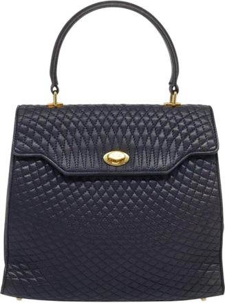 Bally Vintage Flap Handbag Quilted Leather Leather Handbag (Pre-Owned)