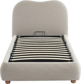 VENTE-UNIQUE.COM Cama con canap&eacute; abatible poli&eacute;ster beige 90 x 190 cm