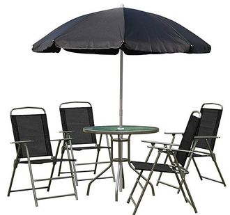 OUTSUNNY 6 Piece Patio Dining Set | TJ Hughes Black