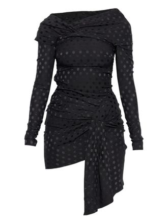 Isabel Marant draped polka-dot mini dress - women - Fabric - 38 - Black