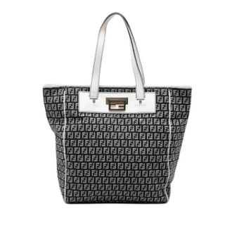 Fendi Pre-owned Tote Bags, female, Black, Size: ONE SIZE Pre-owned Canvas Tote Bag