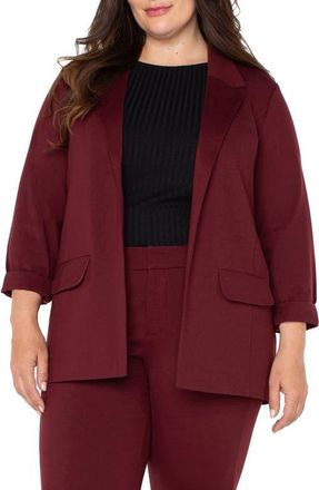 Liverpool Boyfriend Ponte Knit Blazer in Bordeaux at Nordstrom, Size 3X