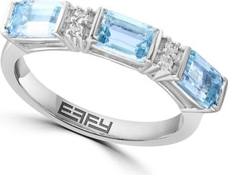 Effy Sterling Silver Aquamarine Ring in Blue at Nordstrom Rack, Size 7