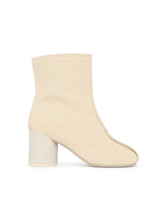 Maison Margiela Ivory Suede Ankle Boots