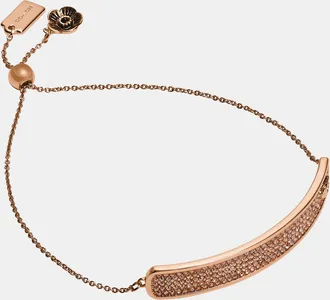 Coach Womens Pave Slider Bracelet - Gold Metal - One Size