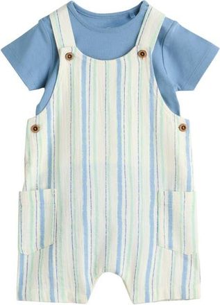 Next Stripe Romper & Bodysuit Set in Blue at Nordstrom, Size 9-12M
