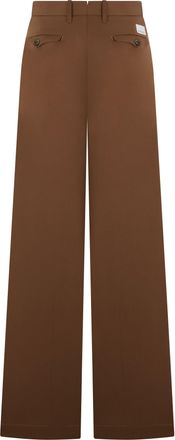 Nine In The Morning Womens Wide-Leg High-Waisted Trousers Mocha Lycra