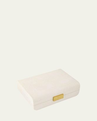Aerin Cream Faux Shagreen Small Decorative Box