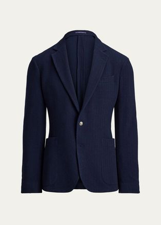 Ralph Lauren Purple Label Mens Cashmere and Silk Chevron Jacquard Blazer