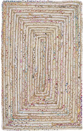 Safavieh Alfombra yute/algod&oacute;n beige/multicoloree 69 x 122 cm