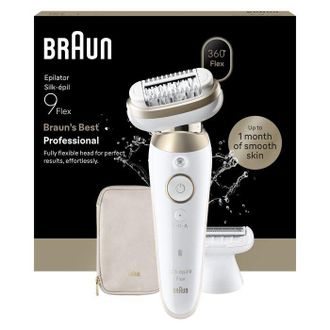 Braun Depiladora El&eacute;ctrica - Braun - Ses9-030 3d - 2 Modos - 50 Min - Impermeable - Blanco / Oro