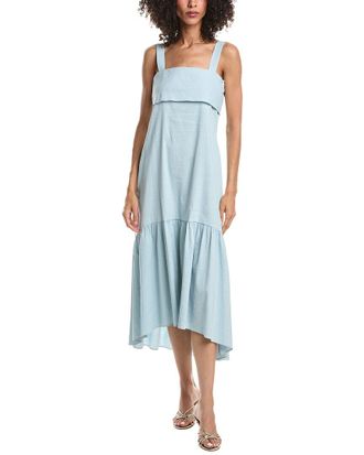 Theory Linen Blend Midi Dress
