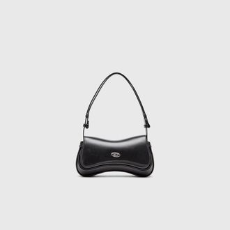 Diesel Play-Semi gloss leather shoulder bag - Clutches - Woman - Black
