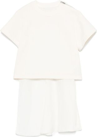sacai T-shirt con inserti a contrasto - Toni neutri