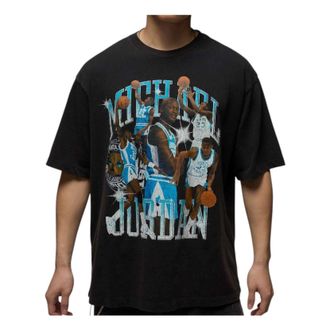 Nike Jordan Air Jordan Flight Essentials Graphic Relaxed Fit T-Shirt Black Dark Powder Blue HQ8940-010