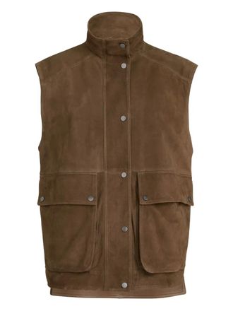 Brunello Cucinelli monili-detail front-pocket vest - Brown