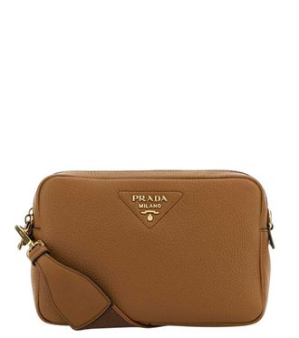 Prada Brown Logo Small Crossbody Bag