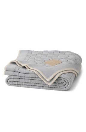 Boll & Branch Basket Weave Knit Organic Cotton Throw Blanket in Shore/Sand at Nordstrom