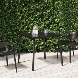 Berkfield Home Garden Table Anthracite 80x80x71 cm Steel in Black | Size: 80 x 80 x 71 cm