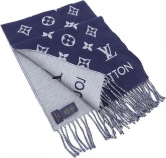 Louis Vuitton Pre-owned Scarves, female, Blue, Size: ONE SIZE Pre-owned Fabric scarves