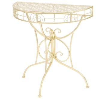 vidaXL Vidaxl - Mesa Auxiliar Vintage Metal Semicircular 72x36x74 Cm Dorado