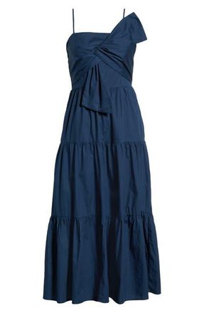 Sugarlips Love Letter Poplin Midi Dress in Navy at Nordstrom, Size X-Small