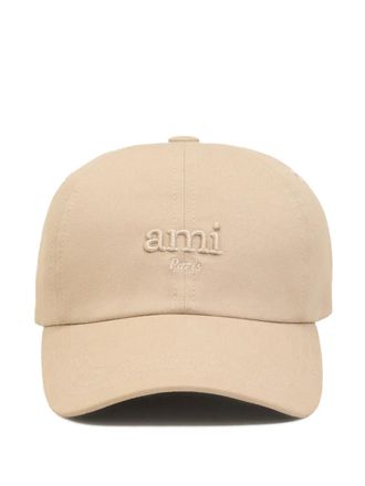 Ami embroidered-logo baseball cap - Neutrals