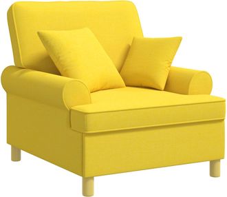 vidaXL Sill&oacute;n Xl Con Cojines Amarillo Claro Tela Vidaxl