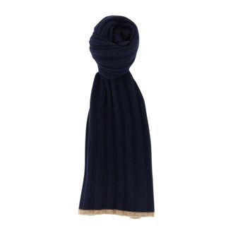 Brunello Cucinelli Sciarpa a coste in misto cashmere - - Accessories - Uomo - Blu - ONE SIZE
