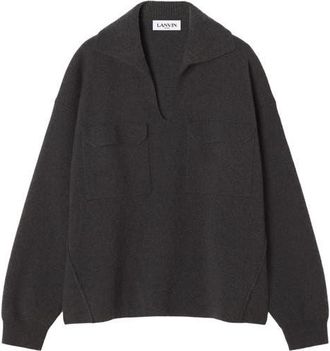 Lanvin Cashmere Polo in Heather Grey at Nordstrom, Size Medium L