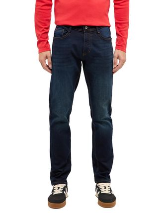 Mustang Slim-fit-Jeans MUSTANG Herren Style Oregon Slim K, Herren, Gr. 33, L&auml;nge 32, blau (942 dunkelblau), Denim/Jeans, 83% Baumwolle, 16% Polyester, 1% Elas