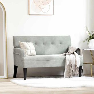 vidaXL Vidaxl Panca Chesterfield Grigio Chiaro 112 X 65,5 X 75 Cm