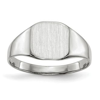 Diamond2Deal 14k White Gold Closed Back Signet Ring